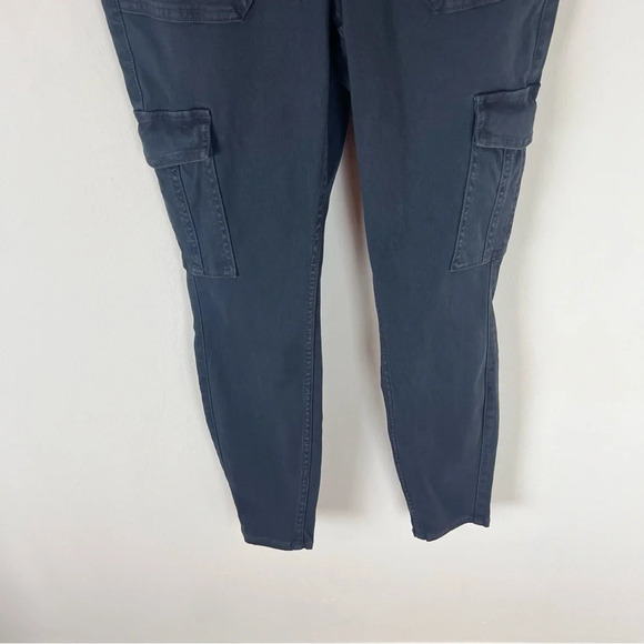 NWT Spanx Twill Ankle Cargo High Rise Pant Stretch Grey Size M Washed Black - Picture 6 of 11